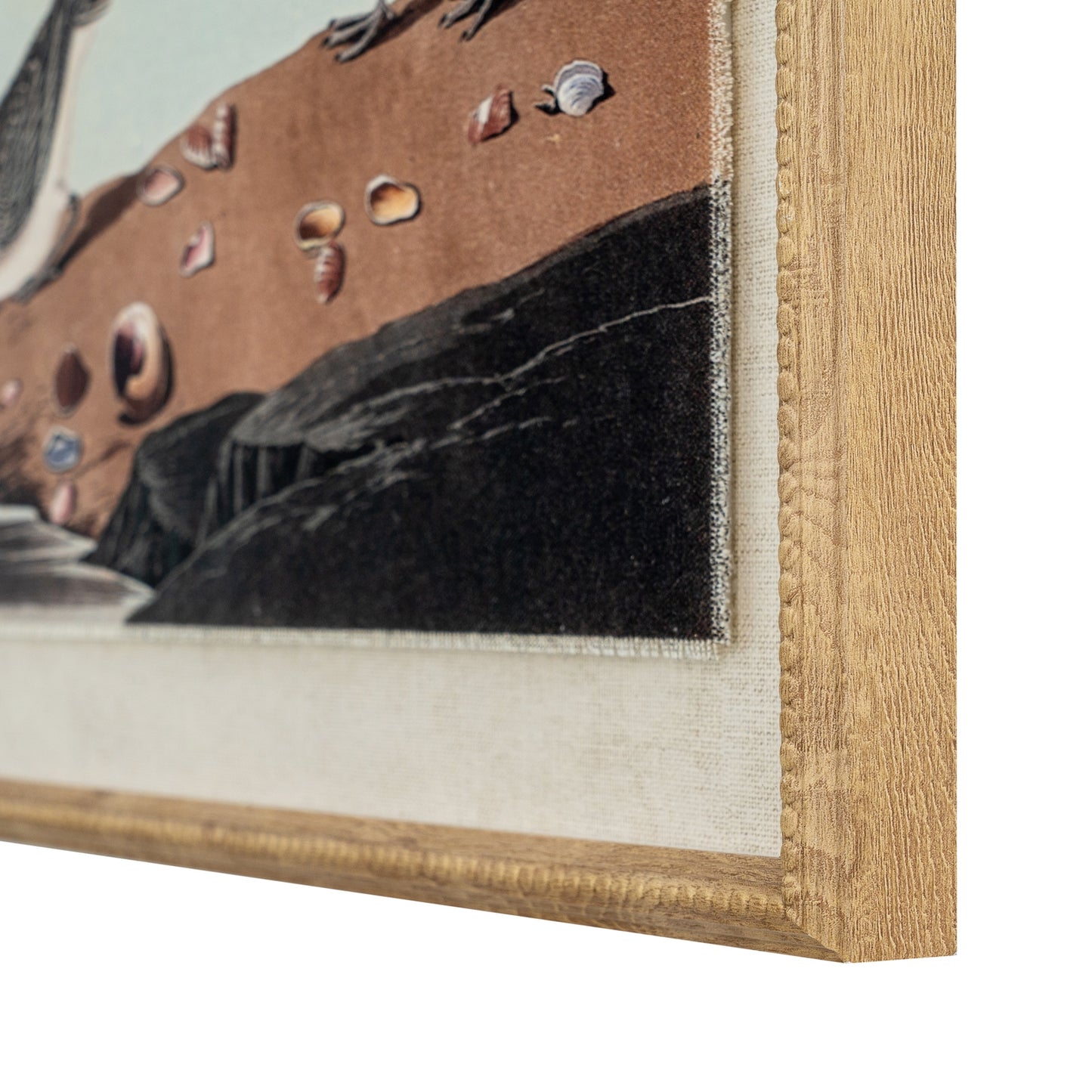 Flora & Fauna Collection Stints On Linen In Beaded Frame