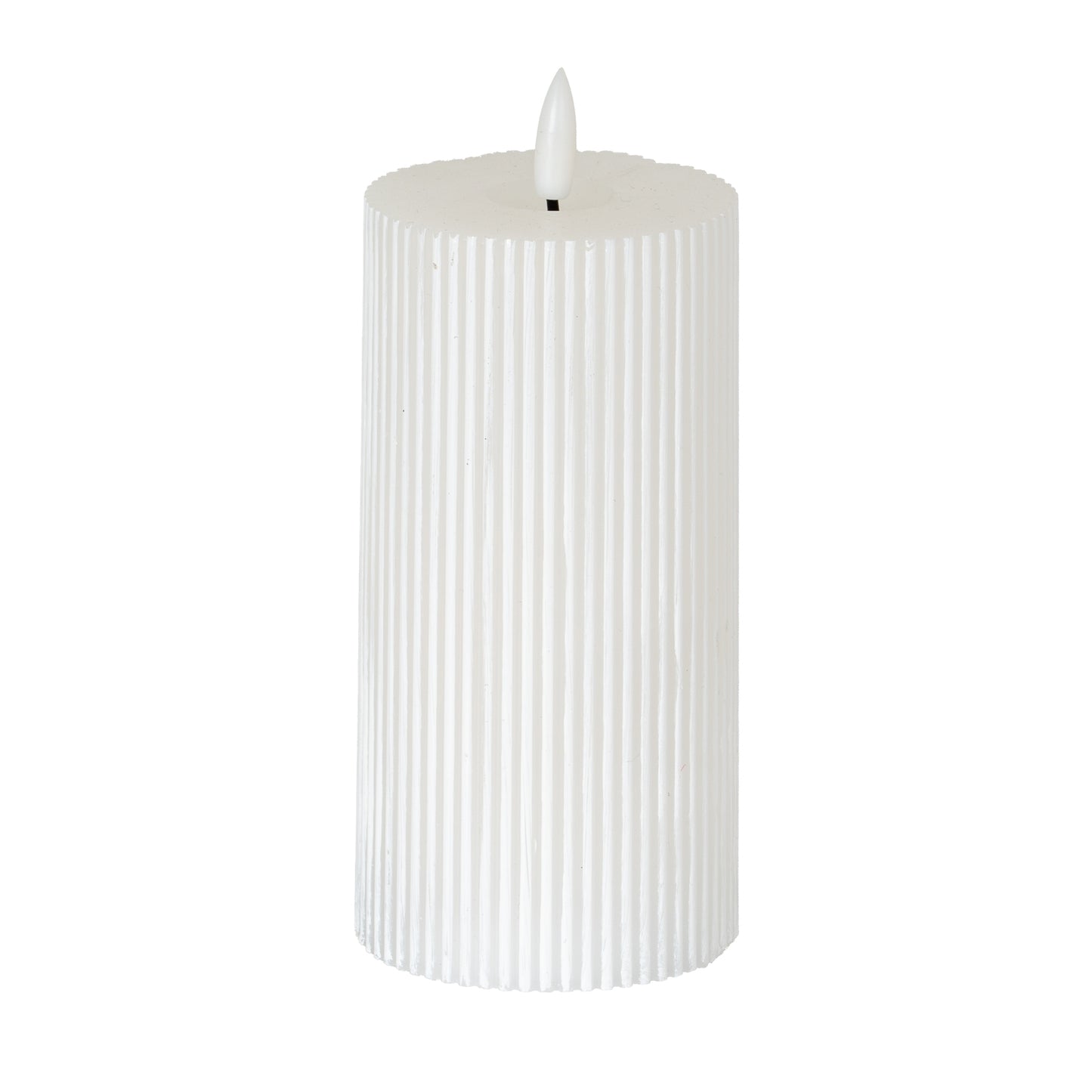 Luxe Collection Natural Glow 3x6 Textured Ribbed LED Candle