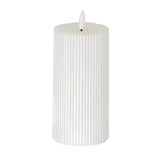 Luxe Collection Natural Glow 3x6 Textured Ribbed LED Candle